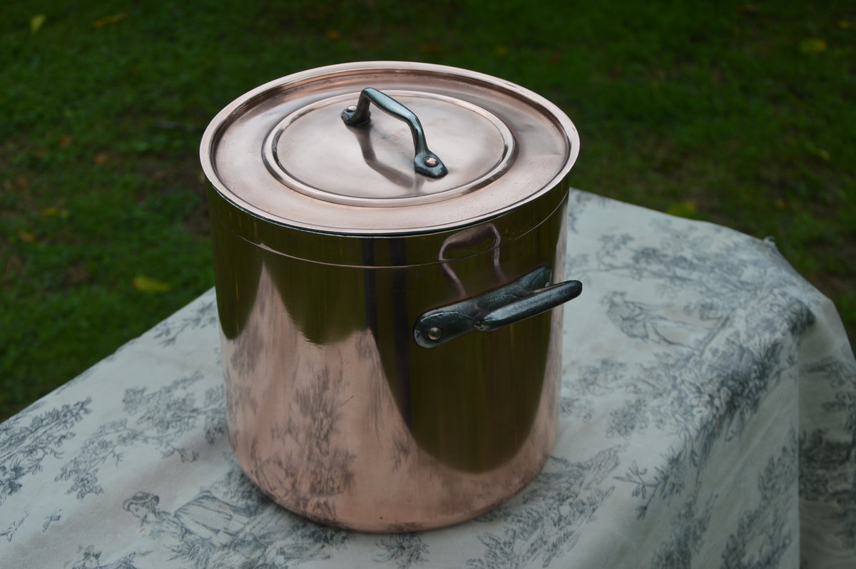 Metaux Ouvres Vesoul 1.6mm Rim Copper Casserole Faitout Marmite French Dutch Oven Lid 20cm 8"  New Bill Cox Tin