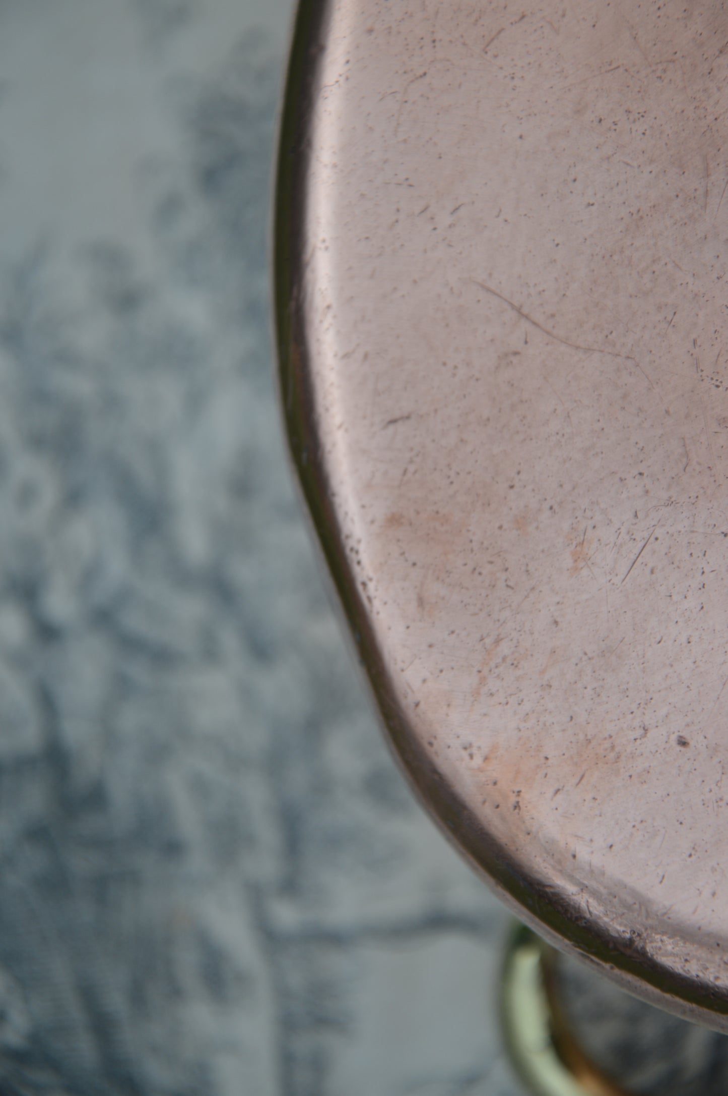 Antique French Copper Casserole, Cast Bronze Handles, New Tin Lining (24 cm)