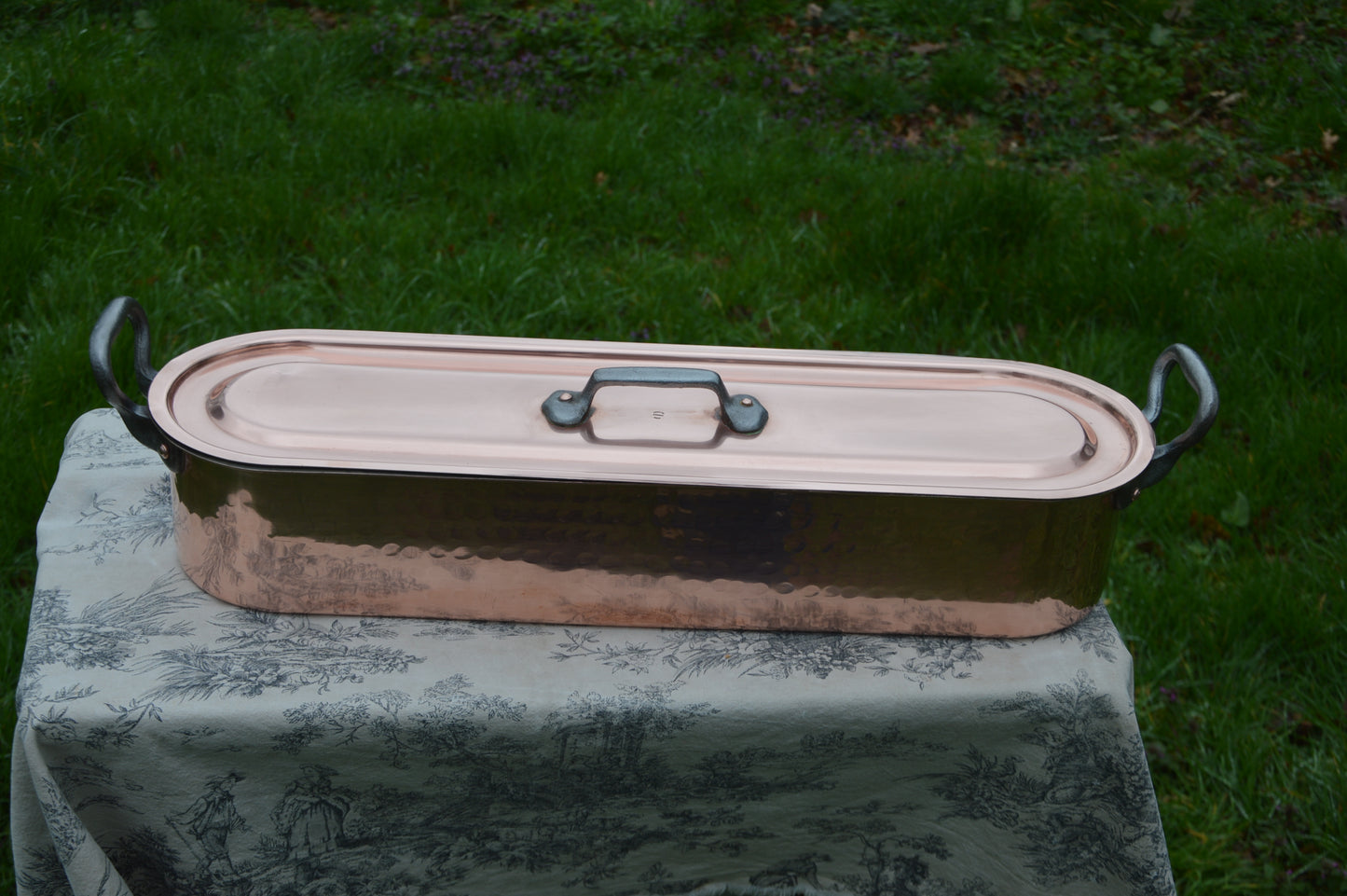 Solid Copper Fish Kettle with Insert – French Atelier du Cuivre Poacher - Factory Tin