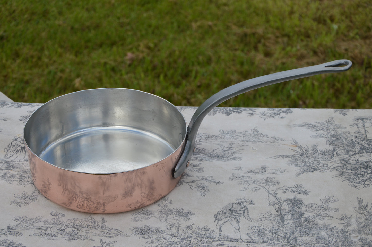 Antique Copper Saute Pan 22cm New TIn lining 1.5mm