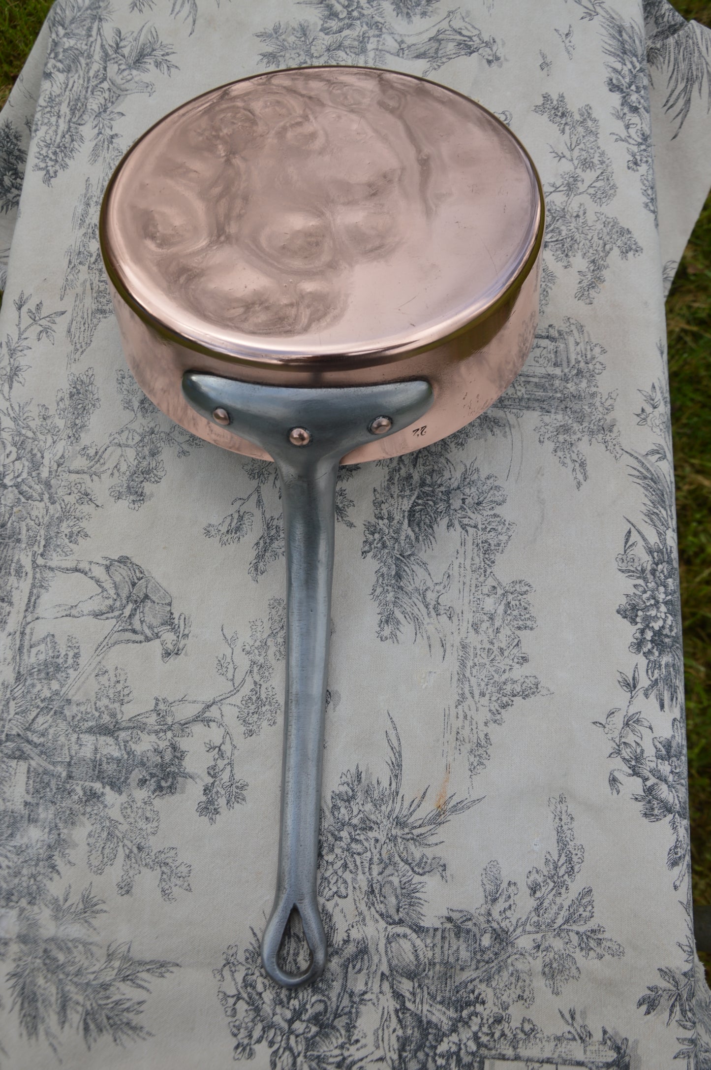 Antique Copper Saute Pan 22cm New TIn lining 1.5mm