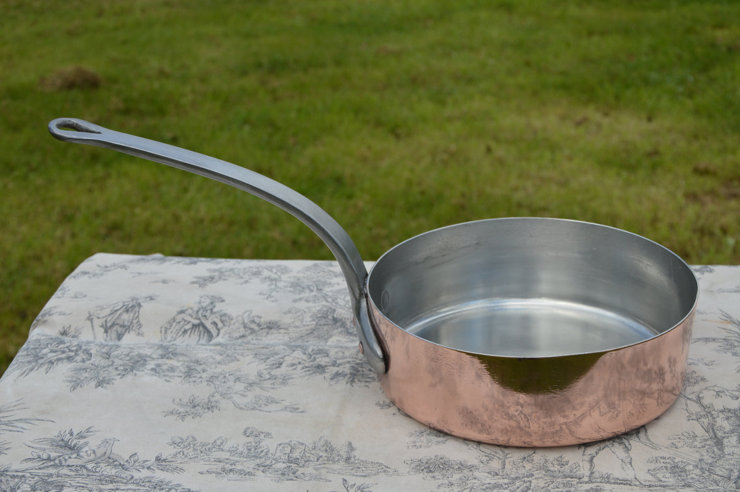 Antique Copper Saute Pan 22cm New TIn lining 1.5mm
