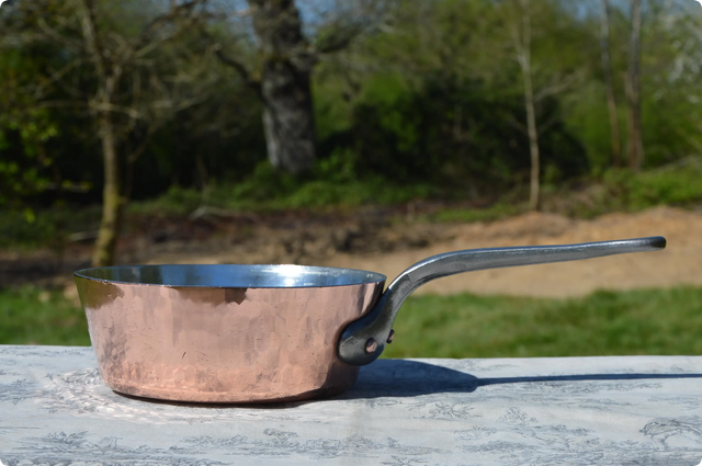 French Copper 2.8mm Sauteuse Evasee Pan Windsor New Artisan Hand Wiped Tin Lined Vintage Professional Windsor 8" 20cm "The Best Copper Pot"