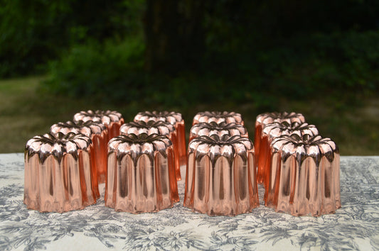 12 Twelve Copper Caneles Large NKC 5.5 cm 2 1/8" Canelés Made in France Bordeaux Bordelais Cake Molds Normandy Kitchen Copper 5.5cm Mould