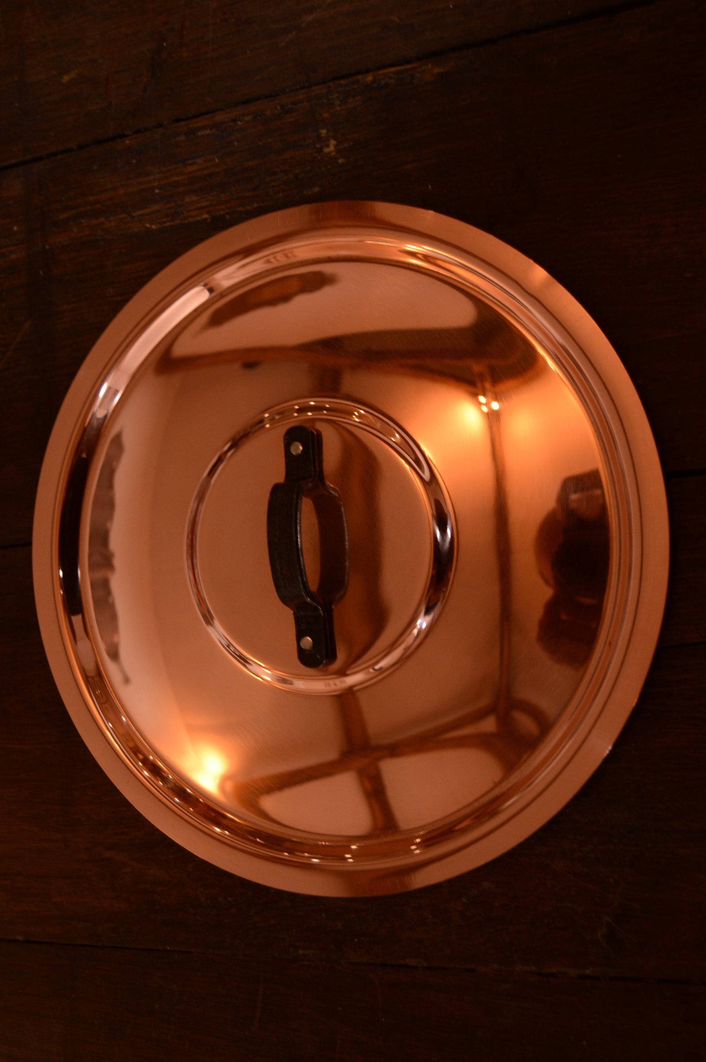 NKC Normandy Kitchen Copper Pan Lid - Tin Lined, Iron Handle (20cm)
