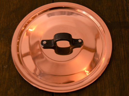 New NKC 12cm Normandy Kitchen Copper Pan Lid Made in France Fitted Copper Pan Lid for 4 3/4" Pan Quality Iron Handle Tin Lined New