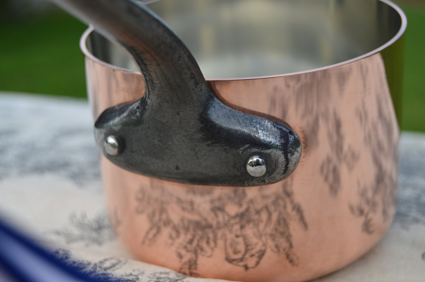 New NKC Copper Pot Saucière Caneles Butter Pan Milk Pan Normandy Kitchen Copper Patissier Pot 11cm 4 1/4" Tin lined Pan with Spout