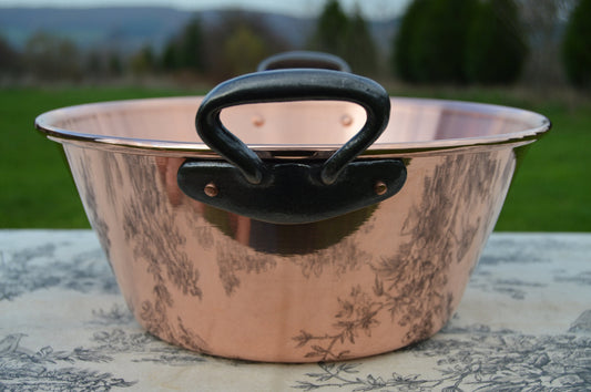 New NKC 28 cm Copper Jam Pan from Normandy Kitchen Copper Jam Jelly Pan 28cm 11" Rolled Top Iron Handles New Normandy Kitchen Copper