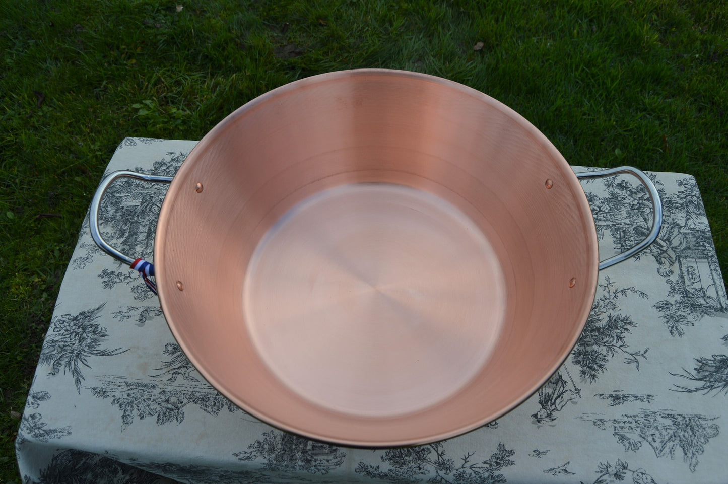 New NKC 38 cm Copper Jam Pan from Normandy Kitchen Copper Jam Jelly Pan 38cm 15 Inch Rolled Top Stainless Handles New Normandy Kitchen NKC