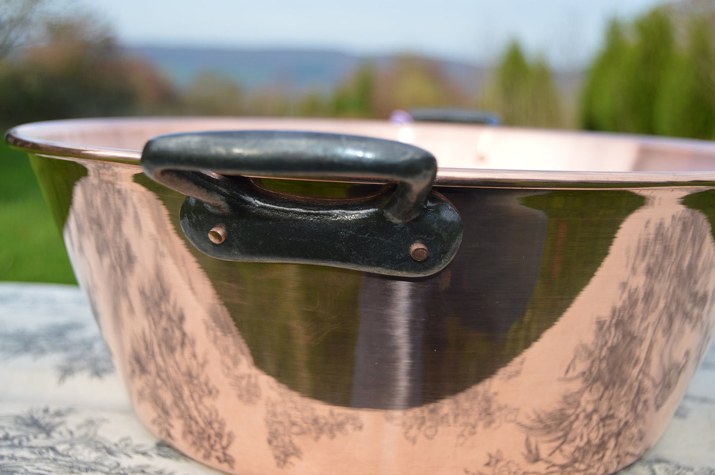 New NKC 38 cm Copper Jam Pan from Normandy Kitchen Copper Jam Jelly Pan 38cm 15 Inch Rolled Top Iron Handles New Normandy Kitchen Copper Pot