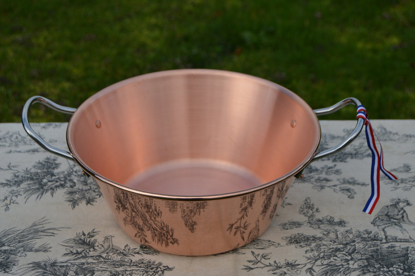 New NKC 28 cm Copper Jam Pan + Ladle from Normandy Kitchen Copper Jam Jelly Pan 11" Rolled Top Stainless Steel Handles New 28cm Jam Pan