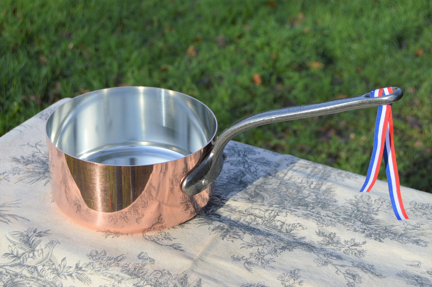 18cm New NKC Copper Pan Tin Lined Normandy Kitchen Copper Saucepan Iron Handles Steel Rivets Made in France Perfect 1mm 18cm 7 inch Pan