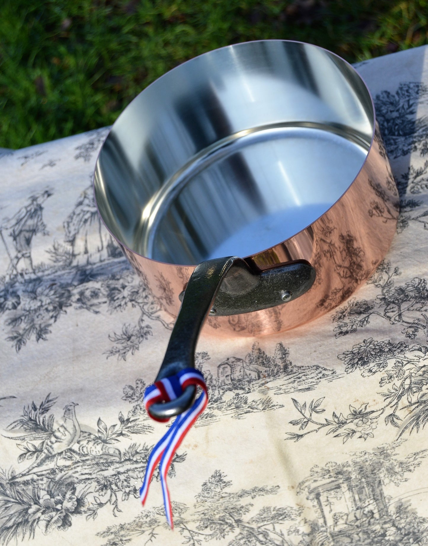 20cm New NKC Copper Pan Tin Lined Normandy Kitchen Big Copper Saucepan Iron Handles Steel Rivets Made in France Perfect 1mm 20cm 8 inch Pan
