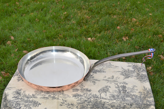 NKC NEW Large Copper Fry Pan: 32cm 12 1/2 inch Tin-Lined Normandy Kitchen Skillet