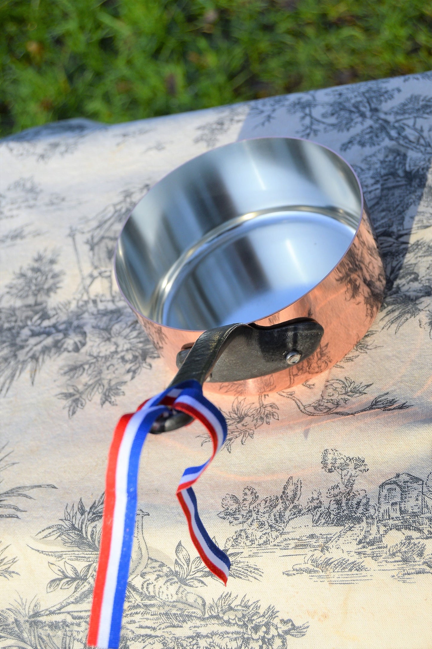 New 12cm NKC Copper Pan Tin Lined Normandy Kitchen Copper Saucepan Iron Handles Steel Rivets Made in France Perfect 1mm 12cm 4 3/4 inch Pan