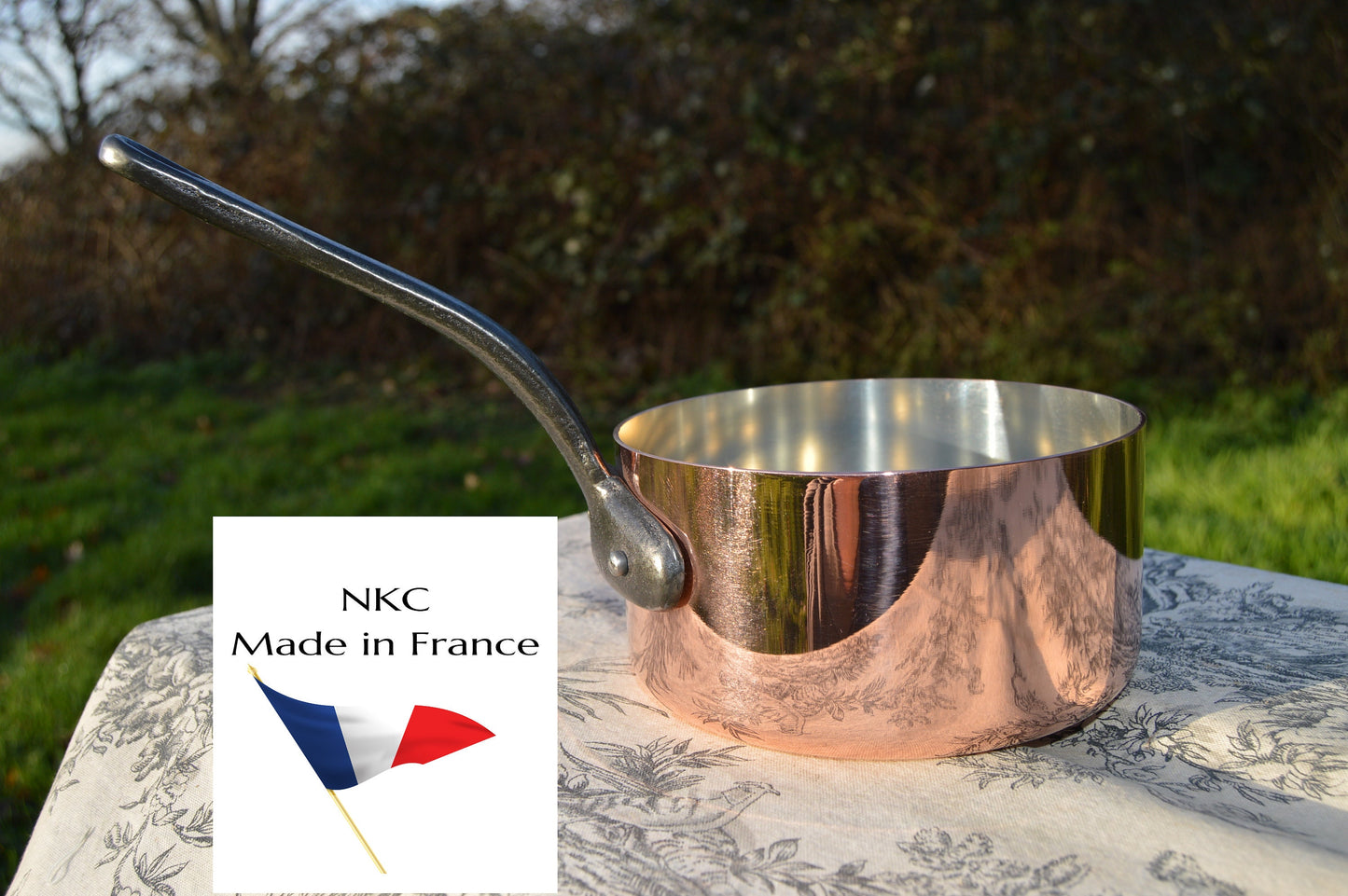 Nouveau 16cm NKC poêle en cuivre doublé d'étain 1.6mm cuisine professionnelle normande marmite en cuivre poignée en fer Rivets en acier 16cm 6 1/4 pouces casserole