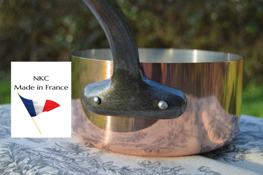 NKC Copper Sauce Pan: Tin Lined, Iron Handle, 1.6mm Made in France 18cm 7 inch New NKC Copper