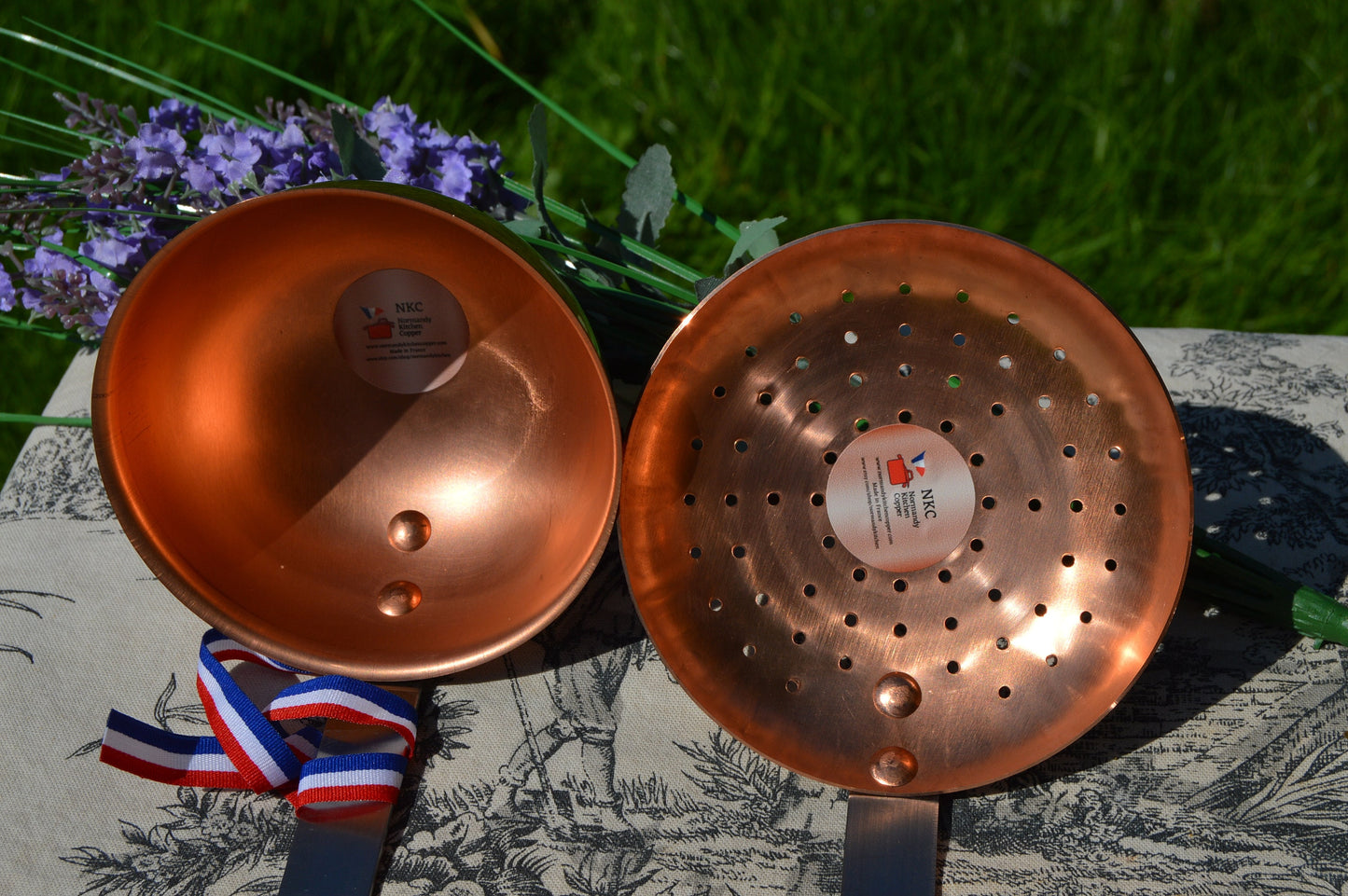 New Copper Jam Pan Set: Normandy Kitchen 38cm 15 Inch with Skimmer & Ladle New NKC Copper