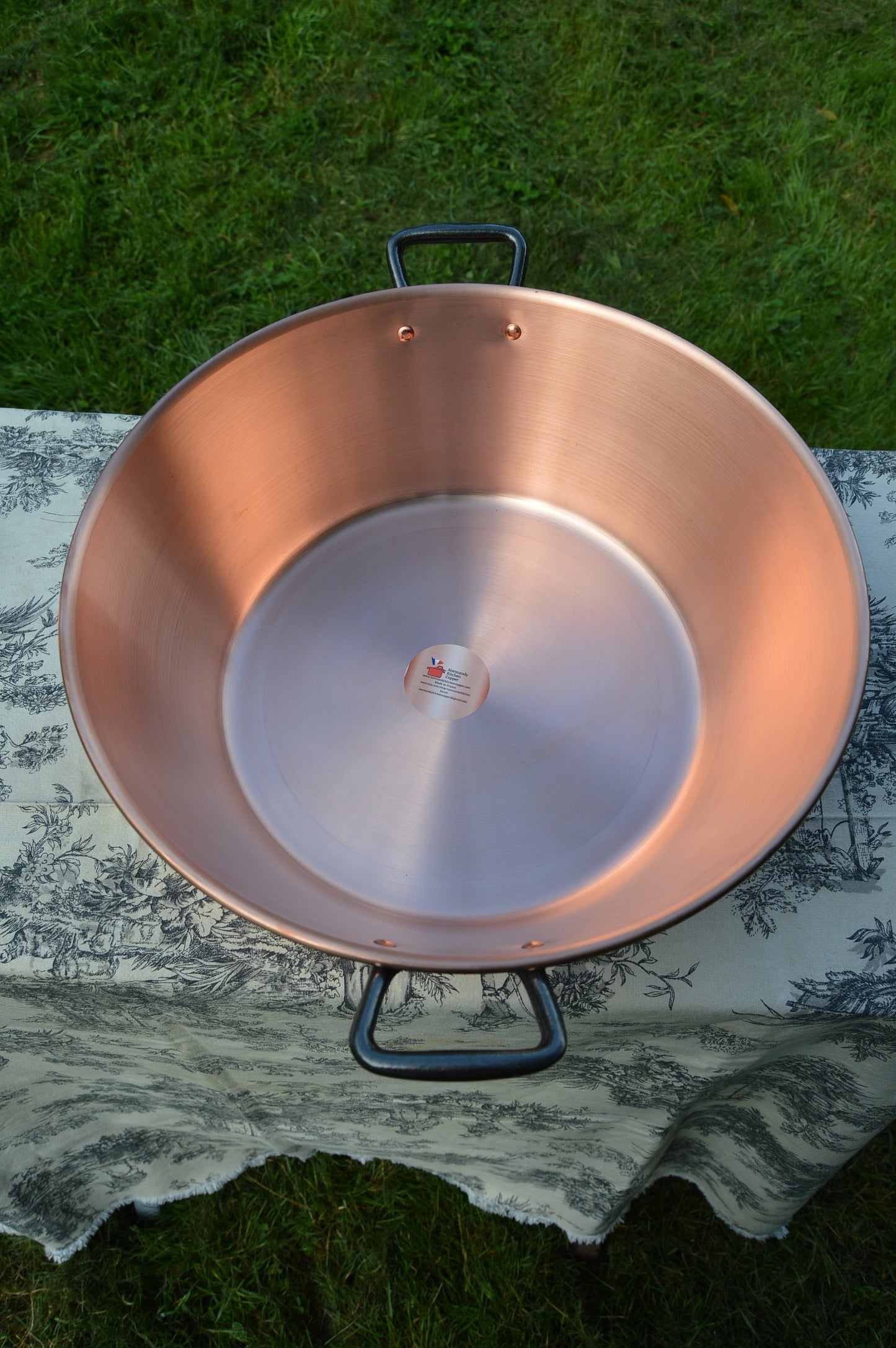 New NKC 38cm Copper Jam Pan + Skimmer Normandy Kitchen Copper Jam Jelly Pot 15 Inch Rolled Top Iron Handles New Normandy Kitchen 38 cm