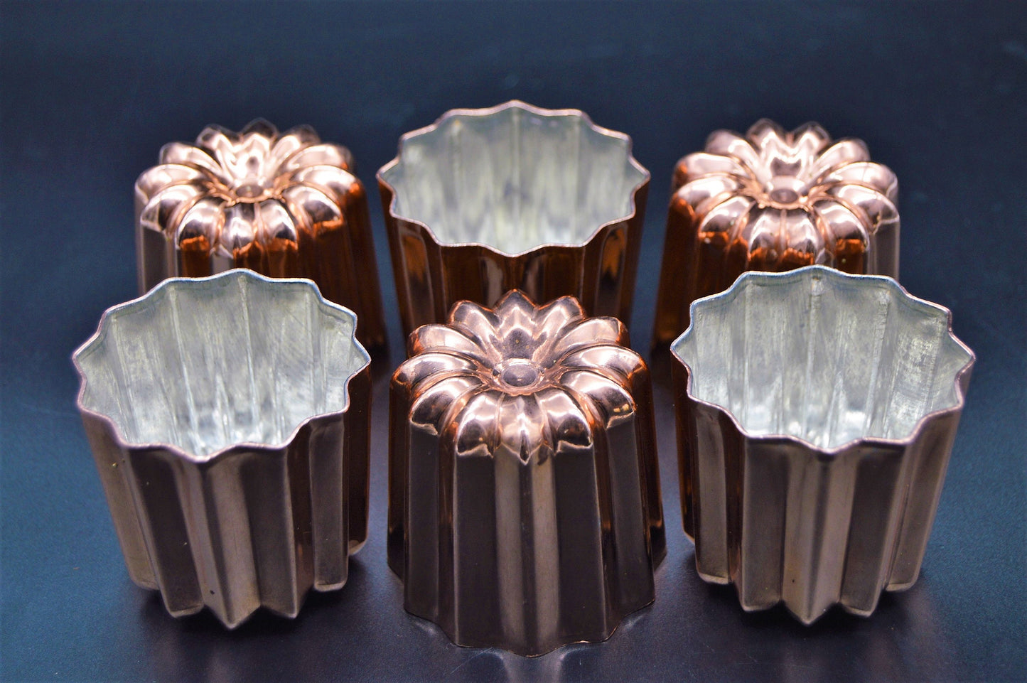 Copper Caneles Molds: Authentic French Cake Moulds, Set of 6 Six