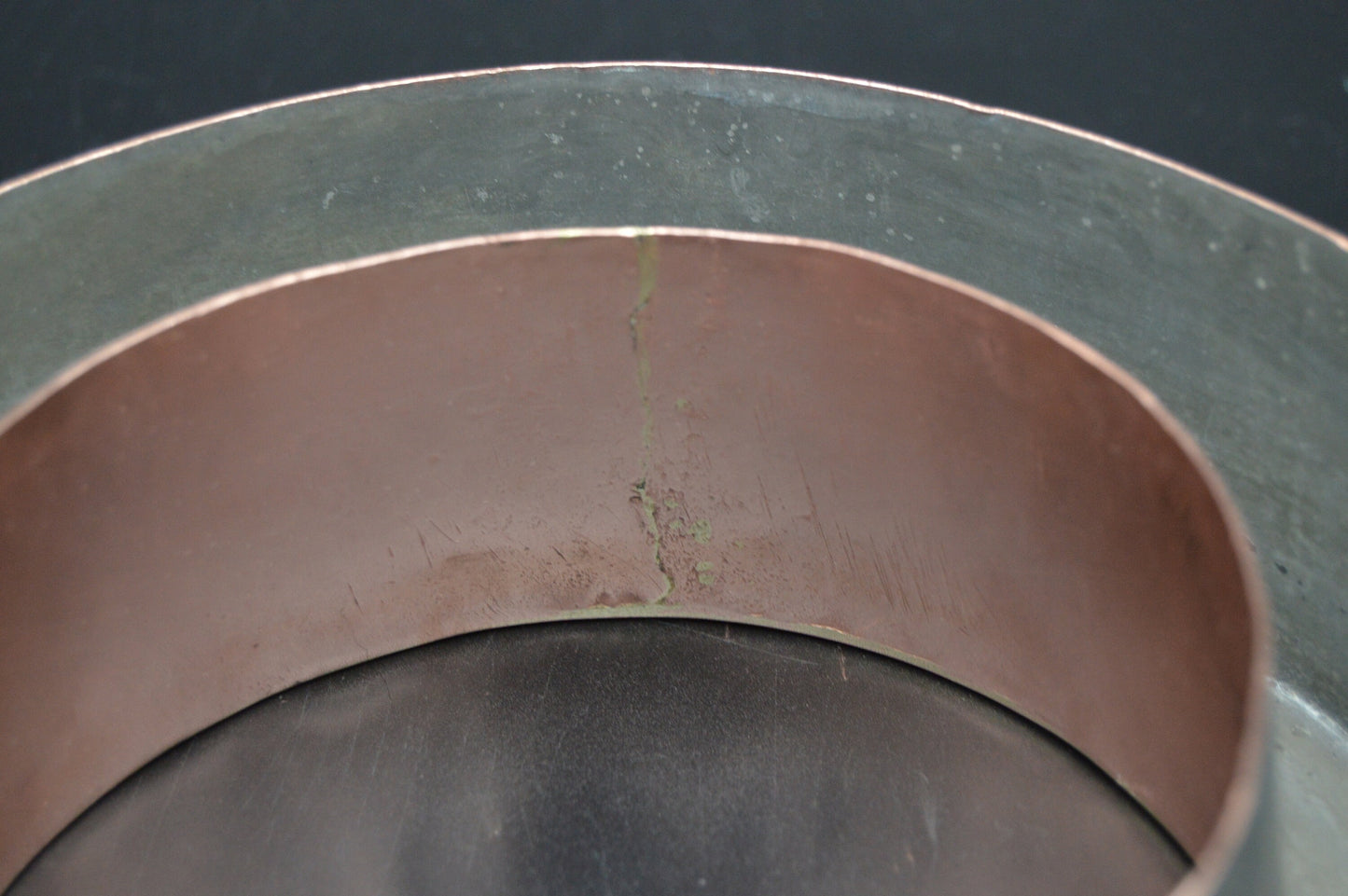 Copper Mold Mold Mold All Copper Copper Moule à Anneau Cake Blancmange Jello Ring Mold Dark TIn Lined Solid Copper Marked AG
