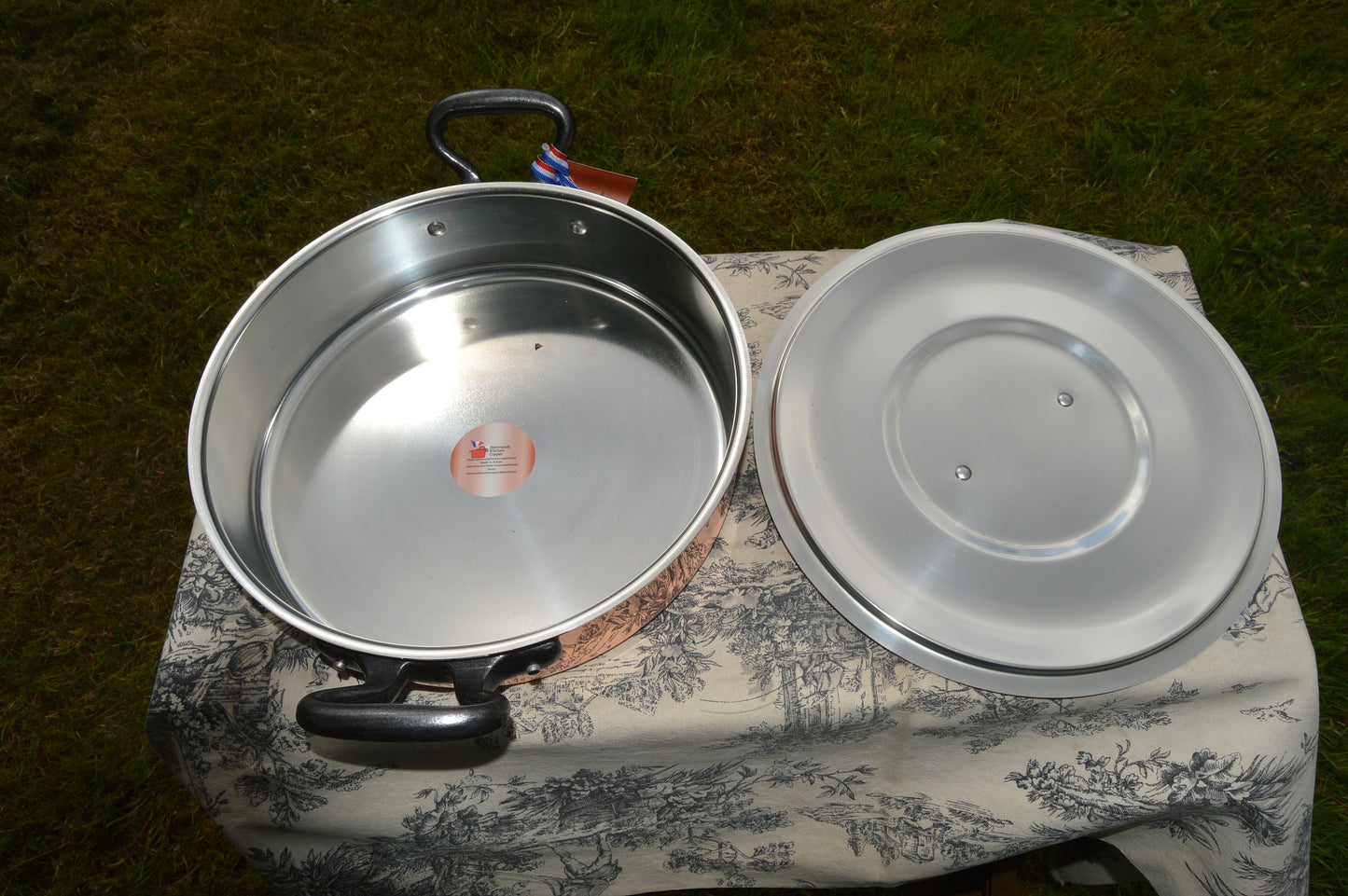 New NKC Copper 28cm Rondeau 28 cm 11" Big NKC Saute Two Handle Casserole Cuivre Traditionally Made Tin lined New Normandy Kitchen Copper