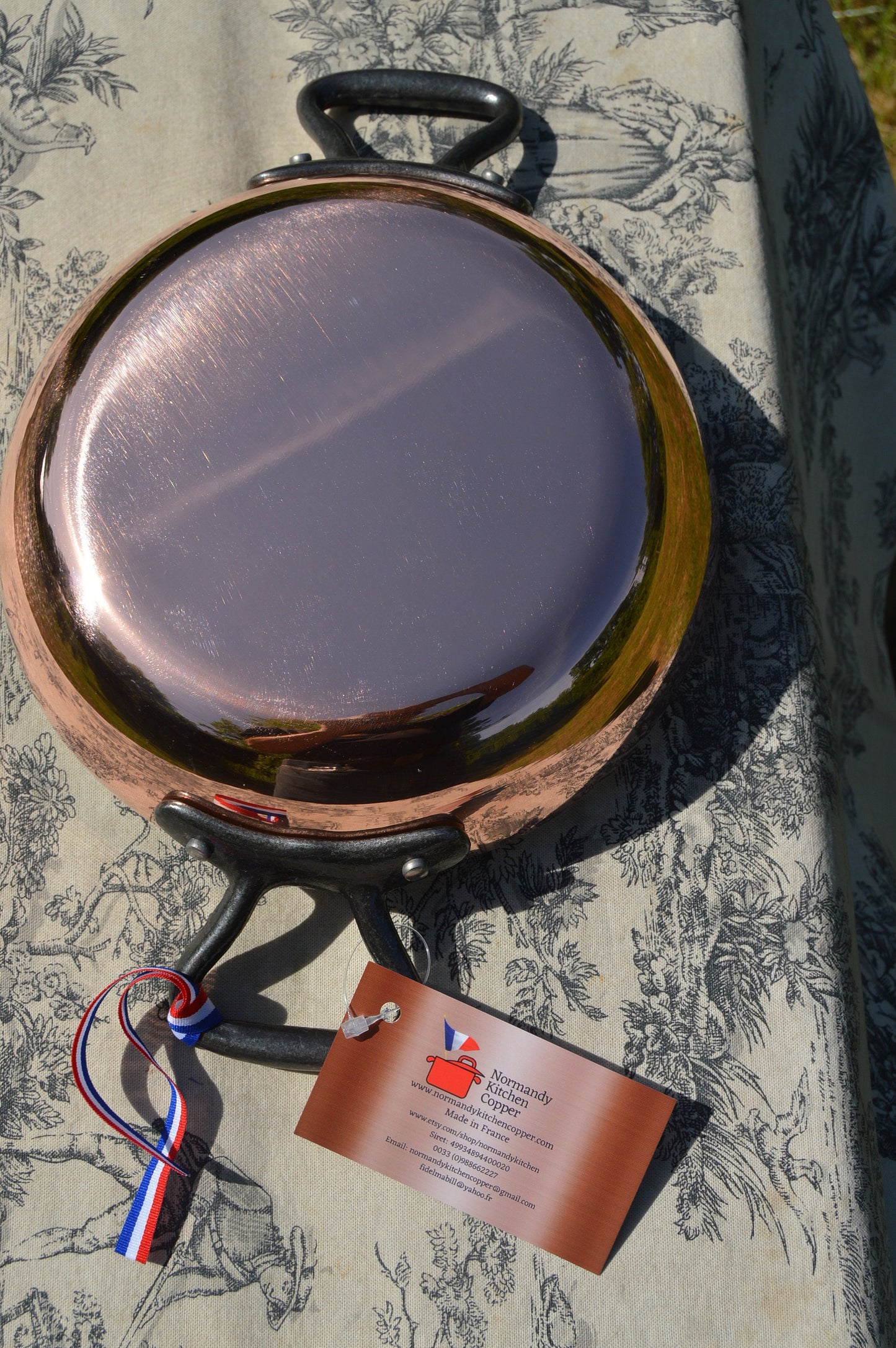 New NKC Copper Au Gratin Pan: Tin Lined Saute Roasting Dish 20cm 8 inch