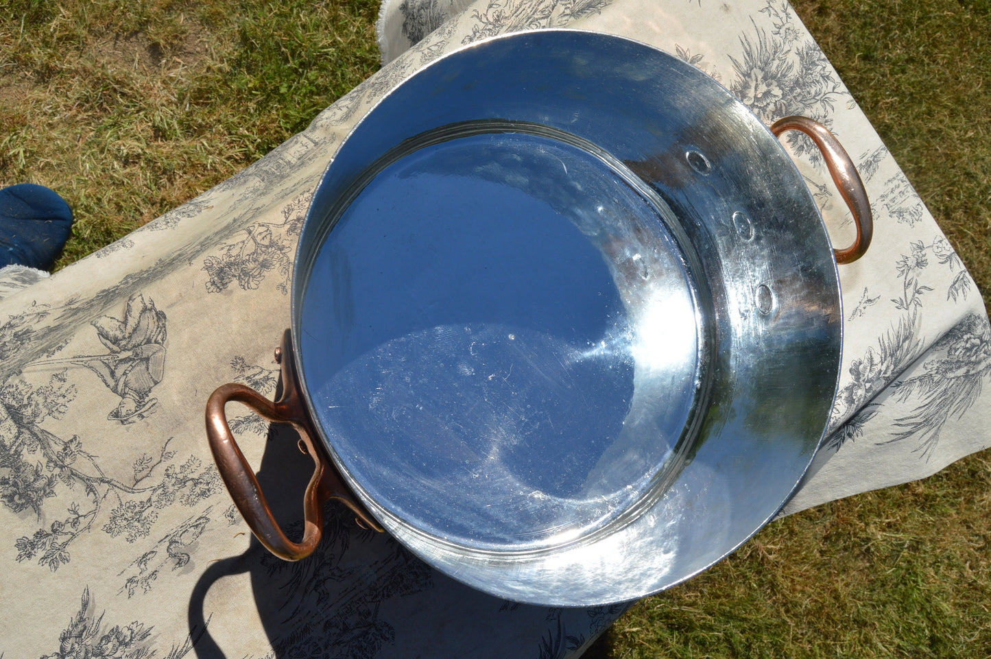 French Cooking Pot Big French Antique 1.7mm Copper 25cm Solid Copper Marmite Ragoût Faitout Pan New Hand Wiped Tin Hand Raised