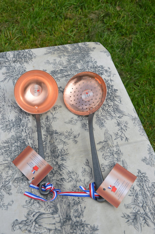 New NKC Copper Ladle and Skimmer from Normandy Kitchen Copper Jam Jelly Ecumoire and Louche Iron Handle New Normandy Kitchen Copper NKC