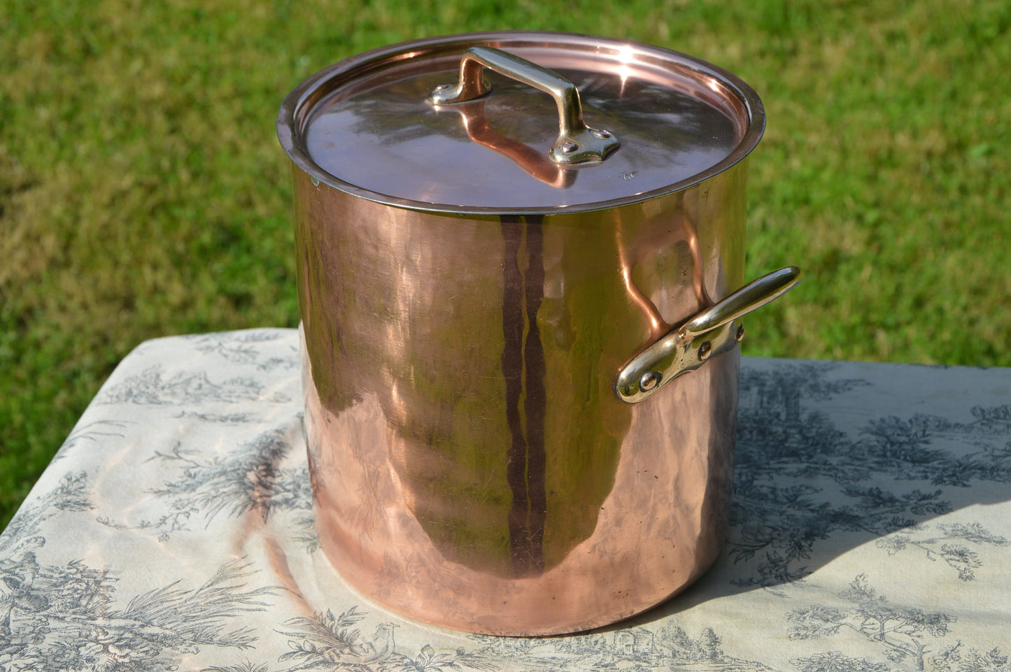 Antique Copper Stockpot Faitout Pan: Refurbished Villedieu French Marmite Pot