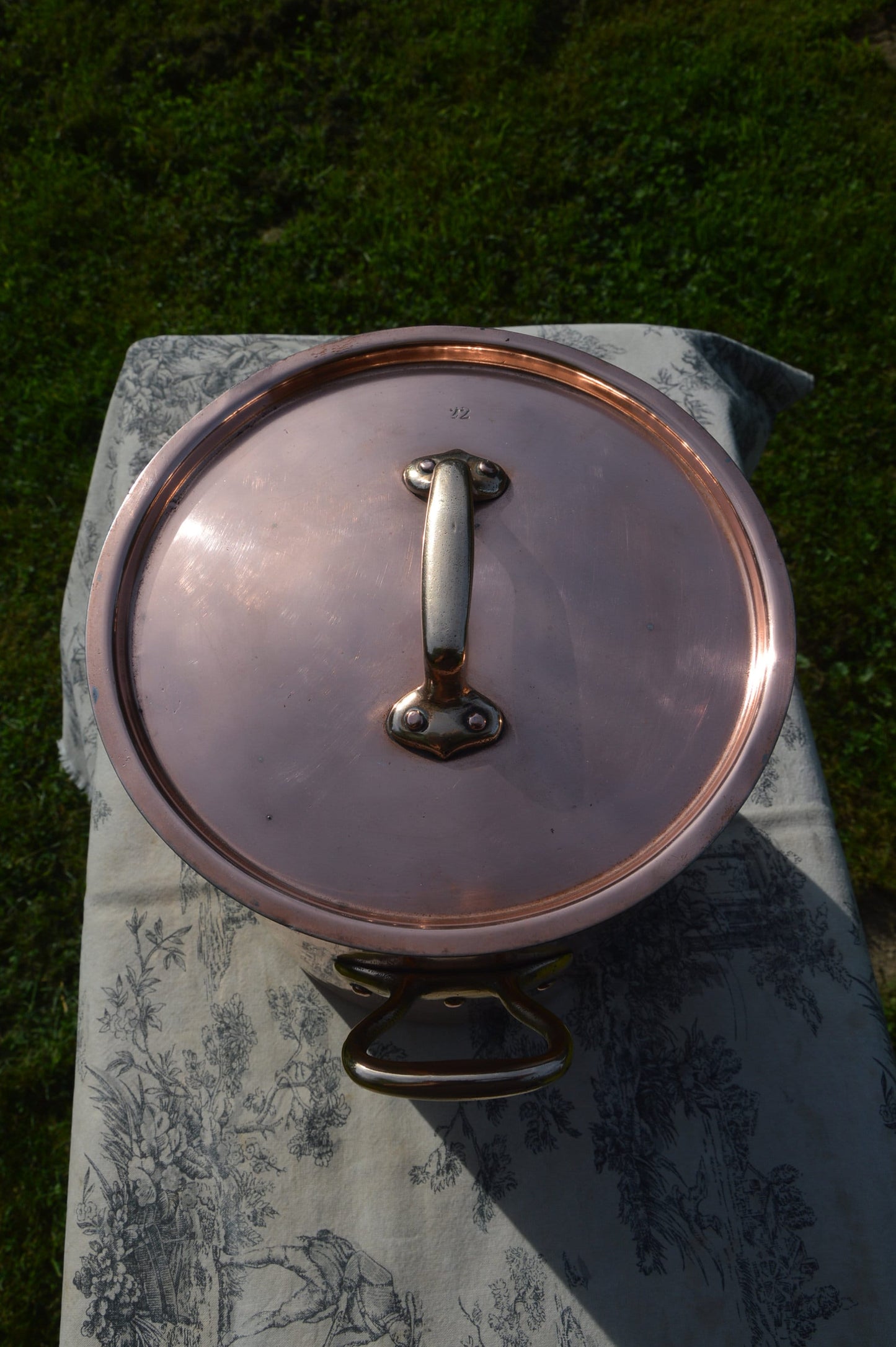 Antique Copper Stockpot Faitout Pan: Refurbished Villedieu French Marmite Pot