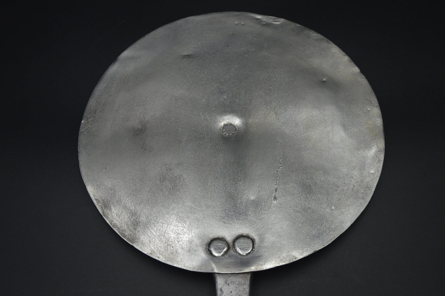 Antique French Copper Splash Lid: Hammered Copper, Forged Iron Handle US