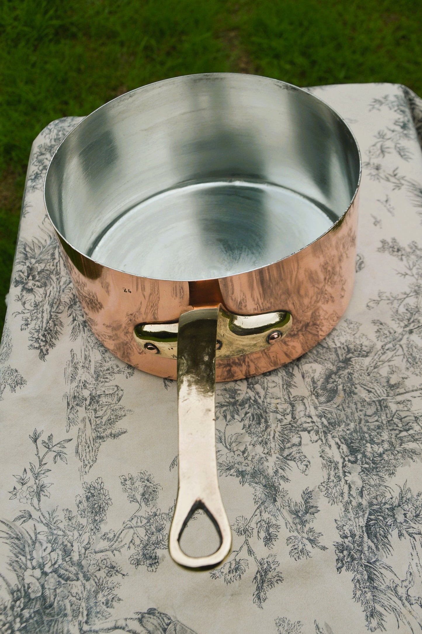 Antique Copper Saucepan Lid New Tin French Cuisine Accessory Pan France 1.3mm 26cm BIG Kitchen  Stock Pot Traditional Kitchen Equipment