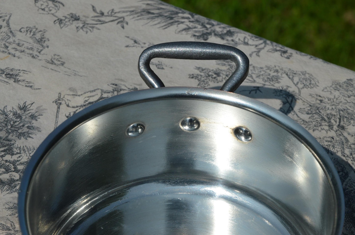 Vintage French Copper Casserole Pan Pot Round  Dutch Oven New Artisan Hand Wiped Tin Lid Made in France 2mm Faitout Pot 16cm 6 1/4 Robust