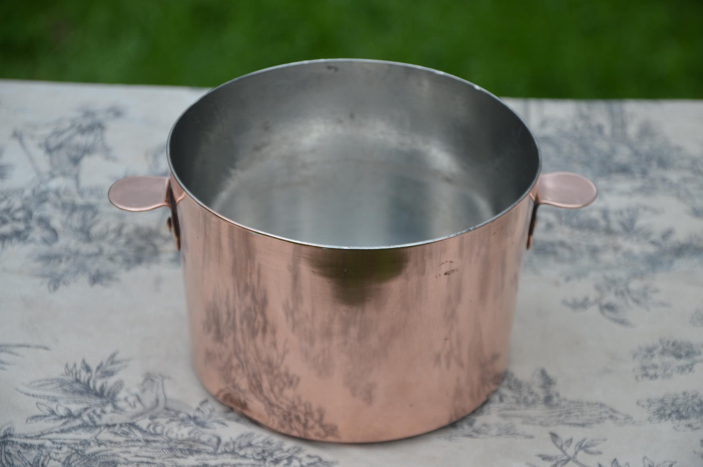 Antique Copper Pan 14cm 5 1/2" Pan Copper Bain Marie Poacher 'Ears' Sauce Poacher Braconnier New Hand Wiped Tin 1.1mm
