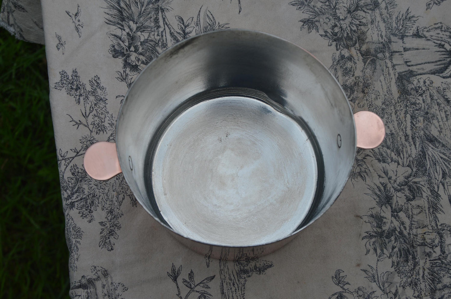 Antique Copper Pan 14cm 5 1/2" Pan Copper Bain Marie Poacher 'Ears' Sauce Poacher Braconnier New Hand Wiped Tin 1.1mm