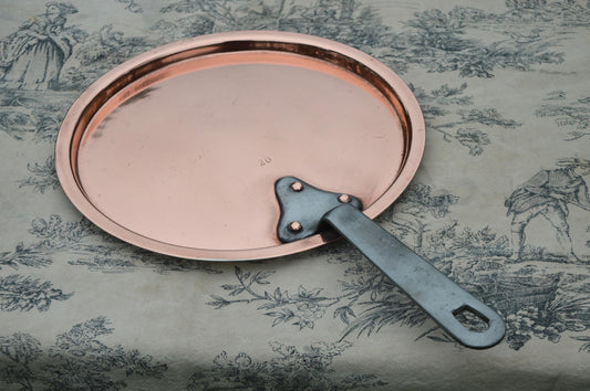 Antique Lid A La Menagere Paris French Copper Professional Saucepan Lid Cast Iron Handles Tin Lined Dents Fits 20cm Pan Couvercle a Degree