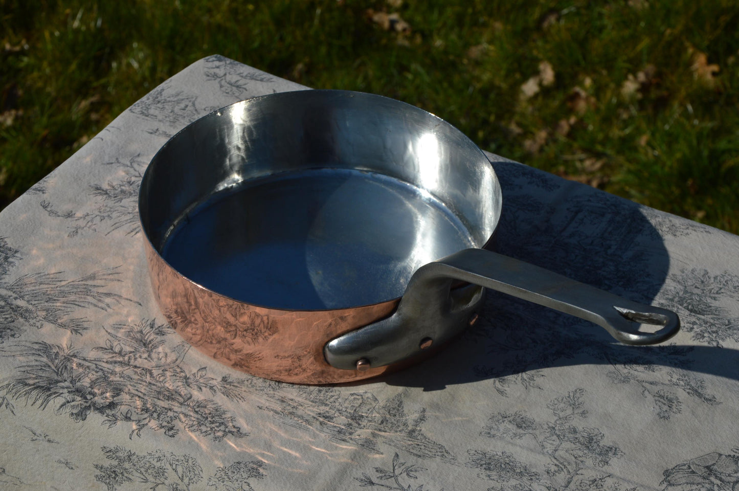 Antique Copper Pan Sauté French Copper Professional Saute Pan 1.3mm New Tin Professional 22cm 8 5/8 inch Classic Beautiful Saute Pan