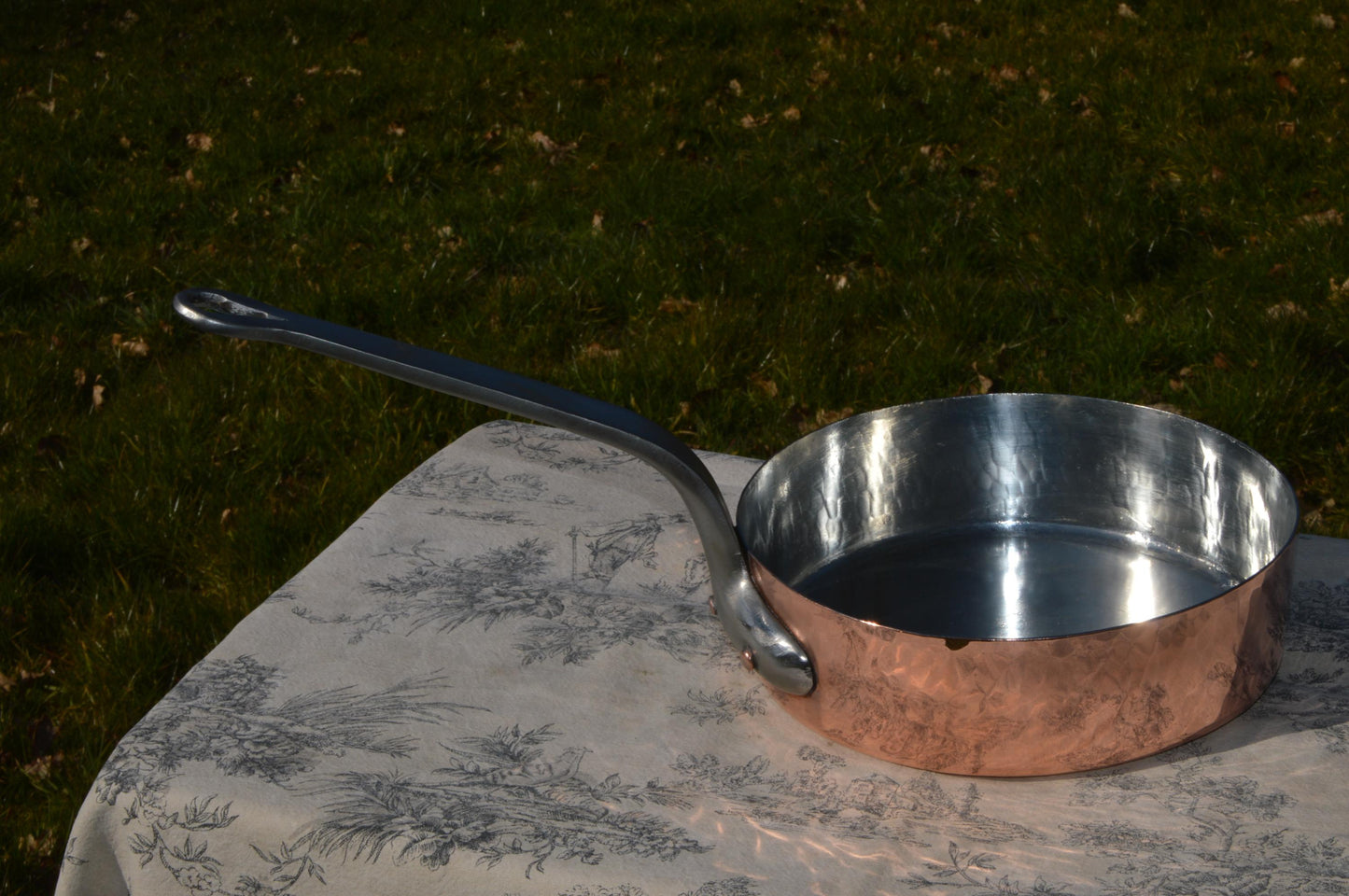 Antique Copper Pan Sauté French Copper Professional Saute Pan 1.3mm New Tin Professional 22cm 8 5/8 inch Classic Beautiful Saute Pan