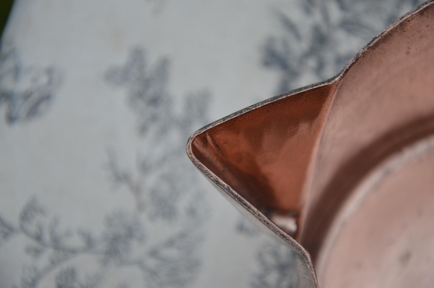 Antique Handmade Copper Sugar Pan: Antique Patisserie Pan with Hollow Handle