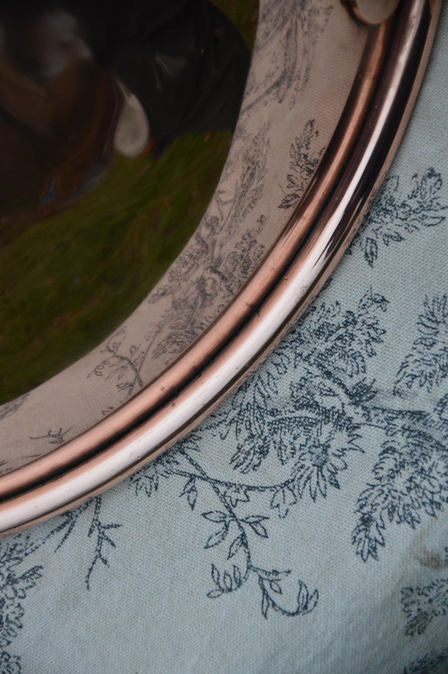 Made in France Vintage French Copper Full Round Mixing Bowl Brass Ring Hanger Stamped 27.5cm 10 3/4in Well Used Copper Bowl Older Style