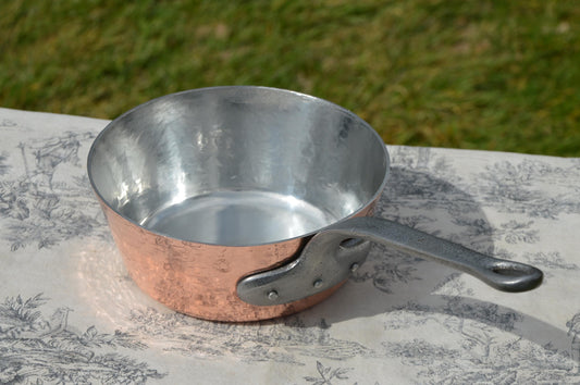 Fabrication Francaise French Copper 2mm Sauteuse Evasee Pan Side Dent Windsor New In-House Hand Wiped Tin Vintage Professional  7" 18cm
