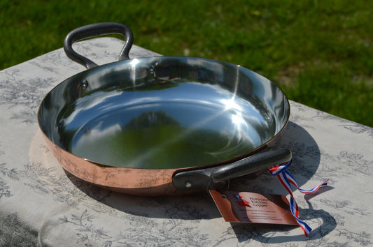 New! NKC 28 cm 11" Copper Round Au Gratin Pan Paella Normandy Kitchen Copper Saute Roasting Pan Tin Lined New Normandy Kitchen Copper