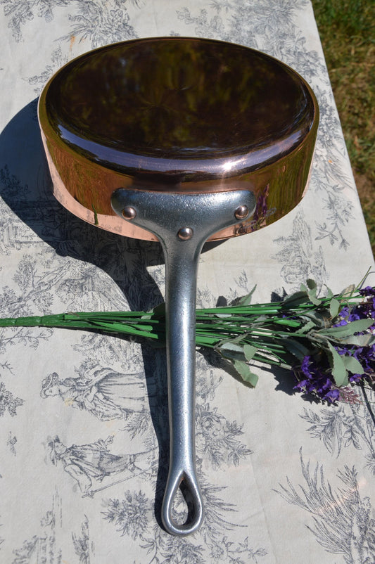Antique Copper Gaillard Sauté Pan: 24cm 9 1/2inch French Cookware, Hand-Tinned 2.8mm