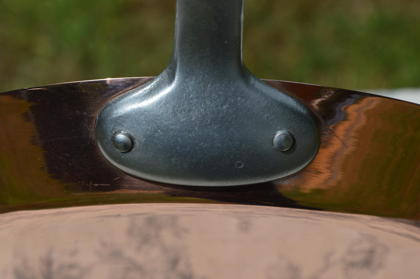 2mm Fry Pan Skillet French Vintage Copper Pan Nickel Lined (Tested) Iron Handle Steel Rivets Quality Sauté Pan 26cm 10 1/4" Good Condition