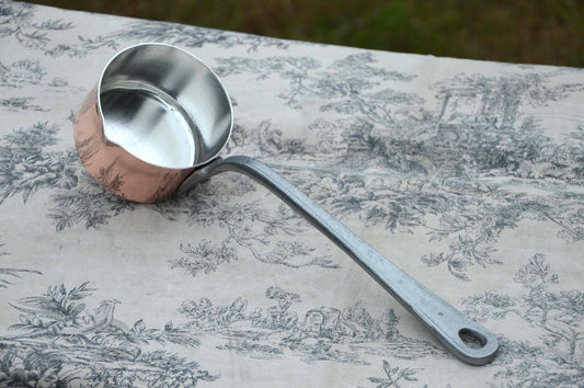 Brandy Warmer Atelier du Cuivre Stamped Beautiful Cognac Warmer French Vintage Solid Copper Tin Lined Copper Pan Iron Handle Exceptional