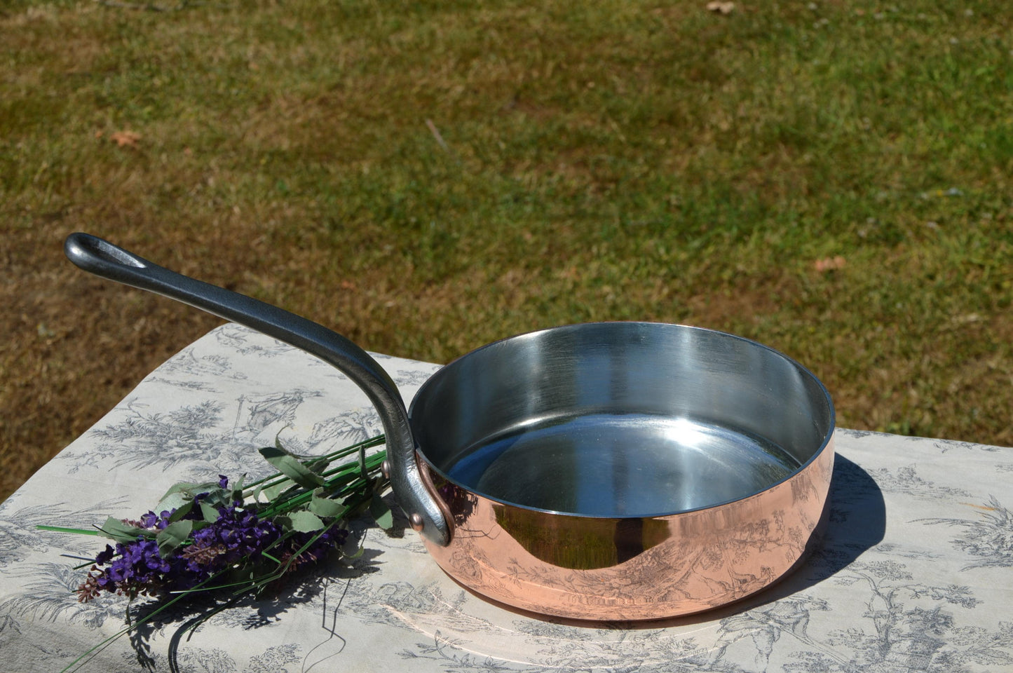 Antique Copper Gaillard Sauté Pan: 24cm 9 1/2inch French Cookware, Hand-Tinned 2.8mm
