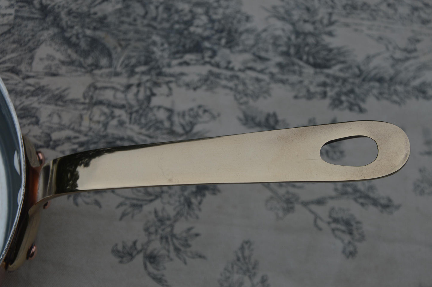 Vintage French Copper Skillet: Villedieu Les Poeles, Bronze Handle, Re-Tinned