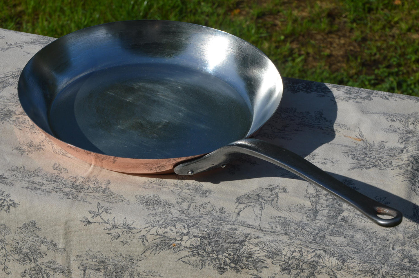 Vintage NKC Copper Fry Pan: Tin-Lined Normandy Kitchen Skillet