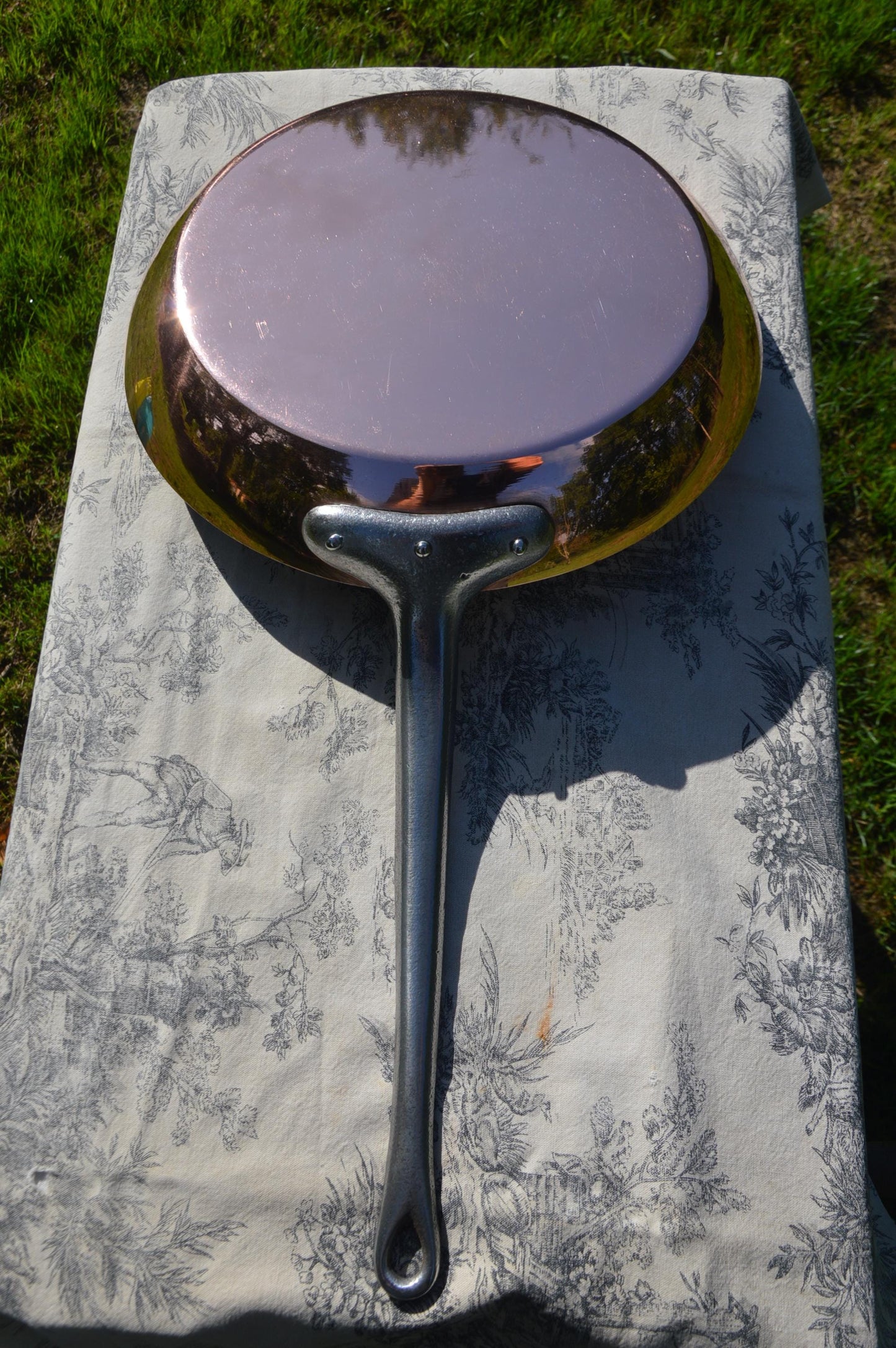 Vintage NKC Copper Fry Pan: Tin-Lined Normandy Kitchen Skillet